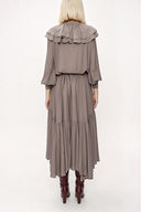Gray Pleated long dress 94042