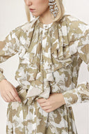 Beige Pleated long dress 94042