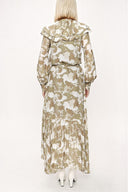 Beige Pleated long dress 94042