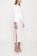 White lace details dress 94046