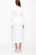 White lace details dress 94046