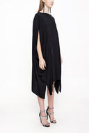 Black Asymmetric cut loose dress 94051