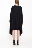 Black Asymmetric cut loose dress 94051