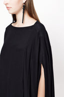 Black Asymmetric cut loose dress 94051