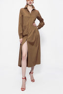 Cinnamon Pleated wide cut shirt dress 94052