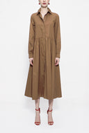 Cinnamon Pleated wide cut shirt dress 94052