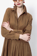 Cinnamon Pleated wide cut shirt dress 94052