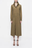 Olive Pleated wide cut shirt dress 94052