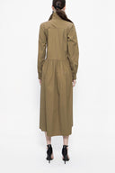 Olive Pleated wide cut shirt dress 94052