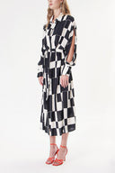 Black White Loose fit shirt dress 94058