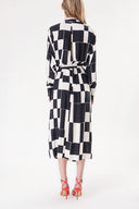 Black White Loose fit shirt dress 94058