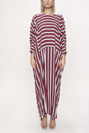 Red White Striped Wide cut dress 94059