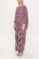 Red White Striped Wide cut dress 94059