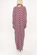 Red White Striped Wide cut dress 94059
