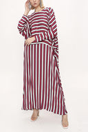 Red White Striped Wide cut dress 94059