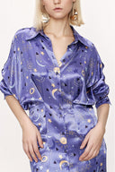 Blue Bat sleeve shirt dress 94060