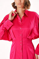 Fuchsia Bat sleeve shirt dress 94060