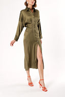 Khaki Bat sleeve shirt dress 94060