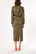 Khaki Bat sleeve shirt dress 94060