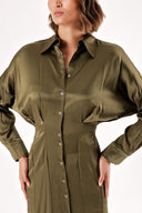 Khaki Bat sleeve shirt dress 94060