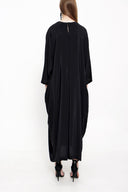 Black Wide cut long dress 94063
