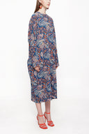 Navy Blue Wide cut long dress 94063