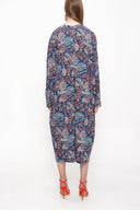 Navy Blue Wide cut long dress 94063