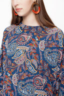 Navy Blue Wide cut long dress 94063