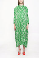 Green Wide cut long dress 94063