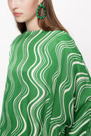 Green Wide cut long dress 94063