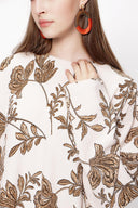 Beige Wide cut long dress 94063