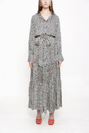 Spotted Pleated long shirt dress 94093