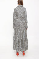 Spotted Pleated long shirt dress 94093