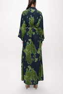 Green Pocket detailed loose-fitting belted dress 94097