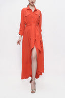 Coral Loose fit shirt dress with elastic waist 94103