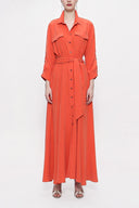 Coral Loose fit shirt dress with elastic waist 94103