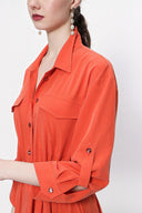 Coral Loose fit shirt dress with elastic waist 94103