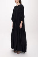 Black Pleated loose-fitting maxi dress 94105