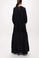 Black Pleated loose-fitting maxi dress 94105
