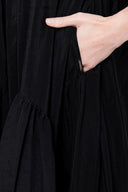 Black Pleated loose-fitting maxi dress 94105