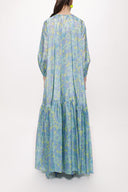 Blue Pleated loose-fitting maxi dress 94105