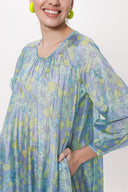 Blue Pleated loose-fitting maxi dress 94105