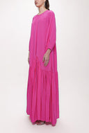 Fuchsia Pleated loose-fitting maxi dress 94105