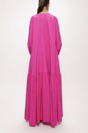 Fuchsia Pleated loose-fitting maxi dress 94105