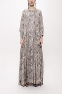 Beige Pleated loose-fitting maxi dress 94105