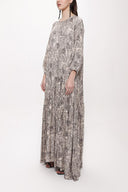 Beige Pleated loose-fitting maxi dress 94105