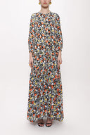 Patterned Pleated loose-fitting maxi dress 94105