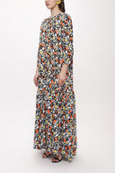 Patterned Pleated loose-fitting maxi dress 94105