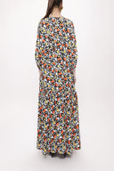 Patterned Pleated loose-fitting maxi dress 94105