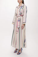 Striped Shirt dress with contrast piping and belt 94108